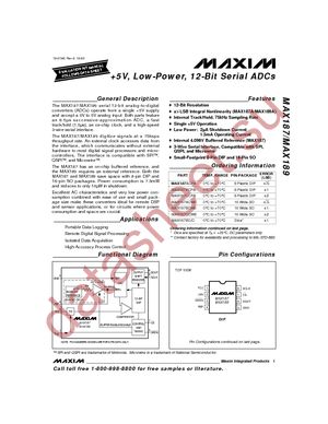 MAX187ACPA+ datasheet  
